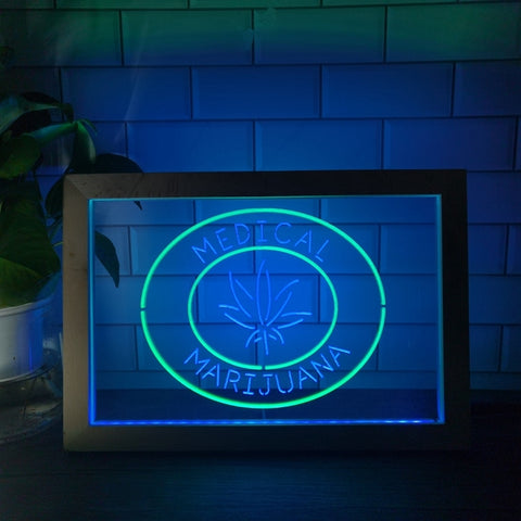 Image of Medical Marijuana Two Tone Sign - Luxury Framed Edition