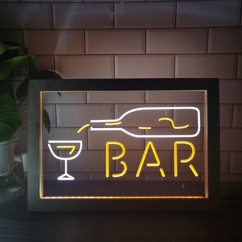 Image of Pouring Bottle Two Tone Bar Sign - Luxury Framed Edition