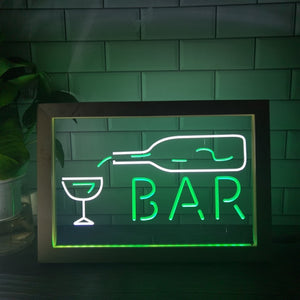 Pouring Bottle Two Tone Bar Sign - Luxury Framed Edition