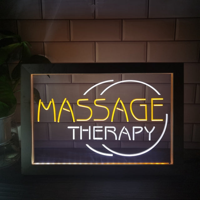 Massage Therapy Two Tone Sign - Luxury Framed Edition