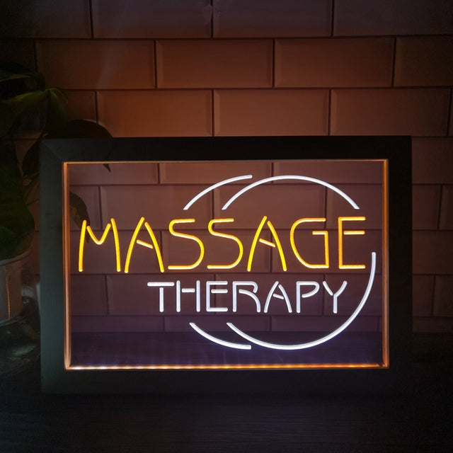 Massage Therapy Two Tone Sign - Luxury Framed Edition