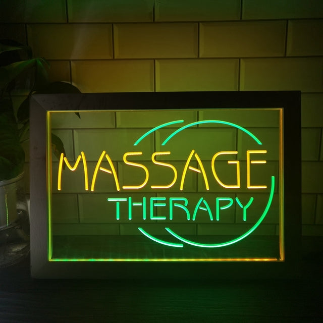 Massage Therapy Two Tone Sign - Luxury Framed Edition
