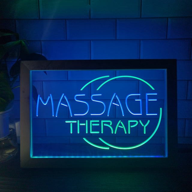 Massage Therapy Two Tone Sign - Luxury Framed Edition