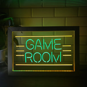 Game Room Two Tone Sign - Luxury Framed Edition