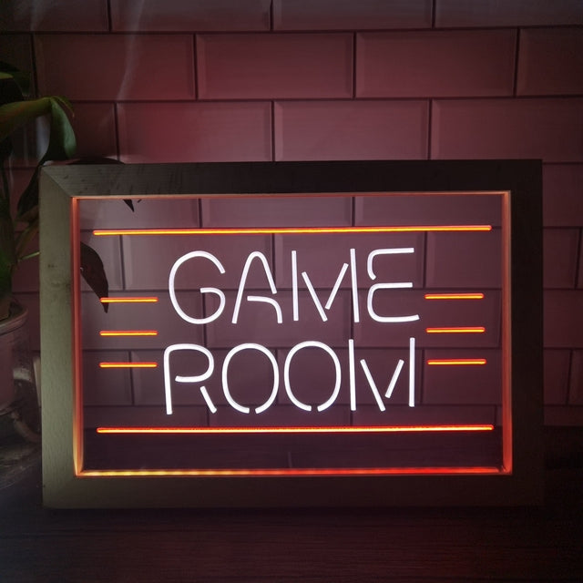 Game Room Two Tone Sign - Luxury Framed Edition