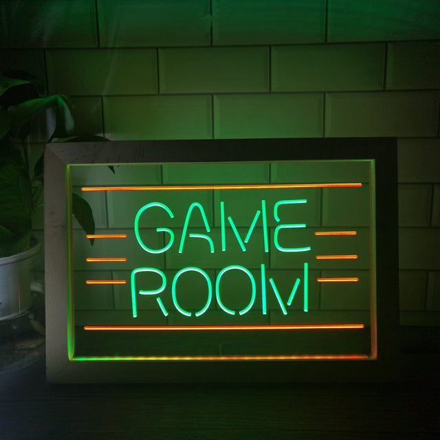 Game Room Two Tone Sign - Luxury Framed Edition