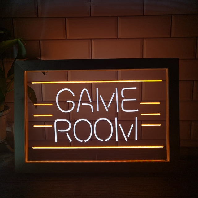 Game Room Two Tone Sign - Luxury Framed Edition