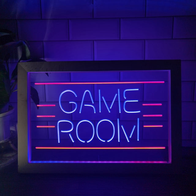 Game Room Two Tone Sign - Luxury Framed Edition