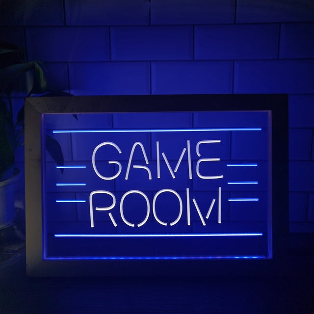 Game Room Two Tone Sign - Luxury Framed Edition