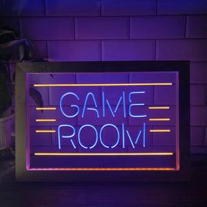 Game Room Two Tone Sign - Luxury Framed Edition