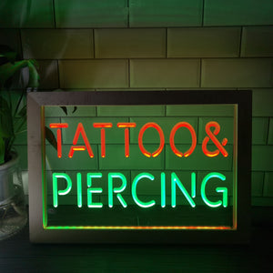 Tattoo and Piercing Two Tone Sign - Luxury Framed Edition