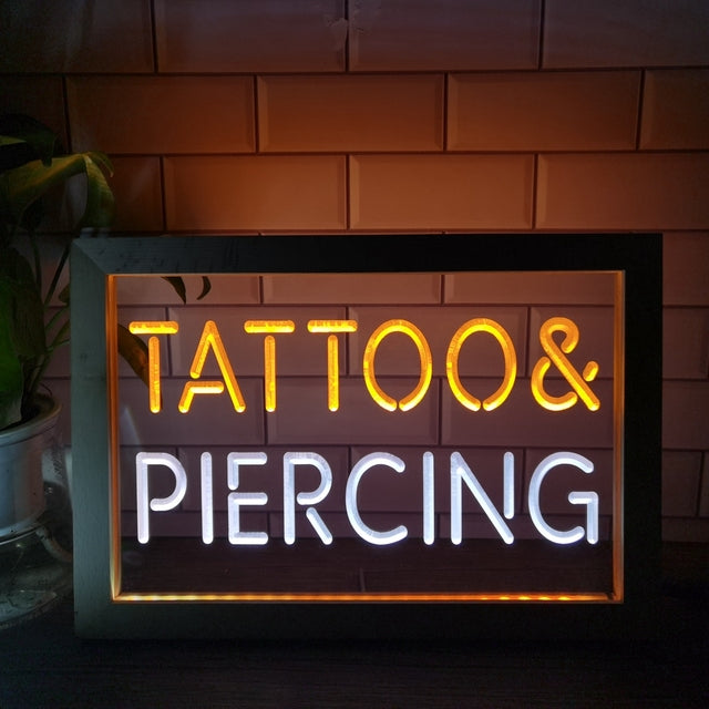 Tattoo and Piercing Two Tone Sign - Luxury Framed Edition