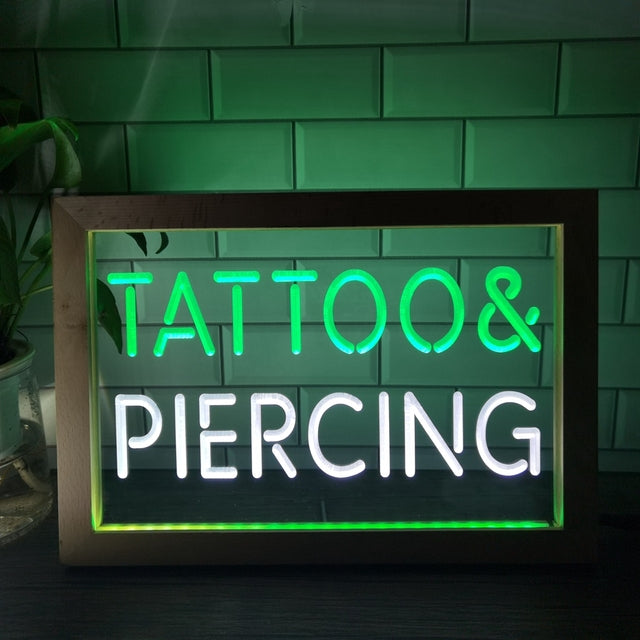 Tattoo and Piercing Two Tone Sign - Luxury Framed Edition