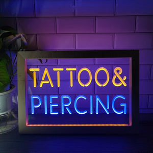 Tattoo and Piercing Two Tone Sign - Luxury Framed Edition