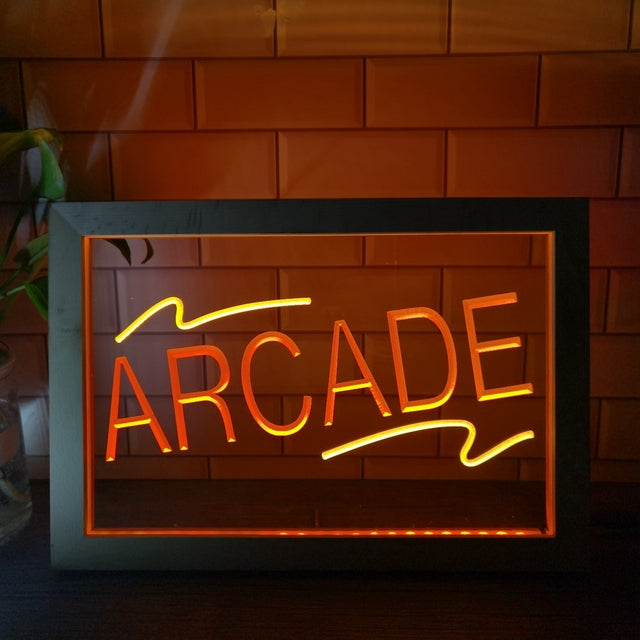 Arcade Two Tone Sign - Luxury Framed Edition