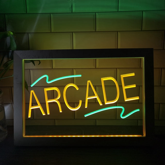 Arcade Two Tone Sign - Luxury Framed Edition