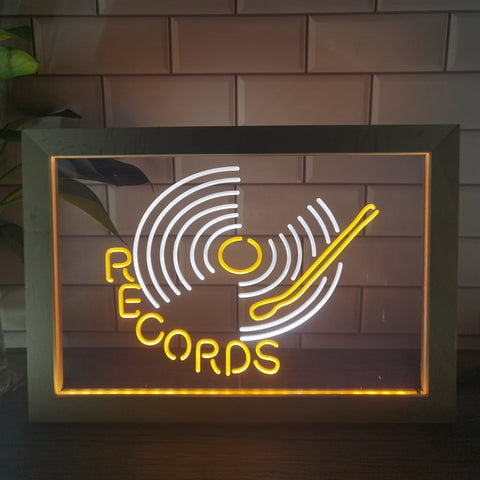 Image of Vinyl Records Two Tone Sign - Luxury Framed Edition