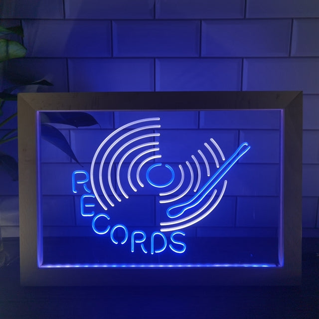 Vinyl Records Two Tone Sign - Luxury Framed Edition