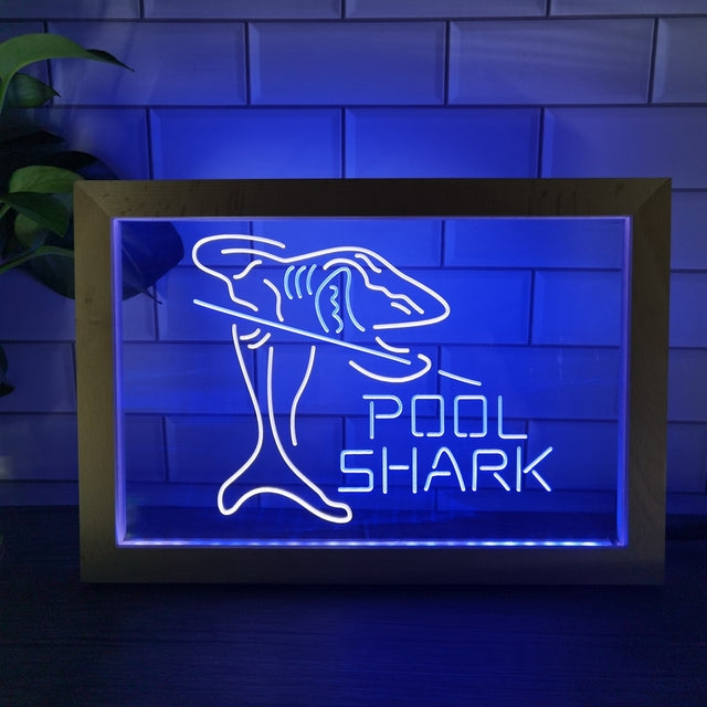 Pool Shark Two Tone Sign - Luxury Framed Edition