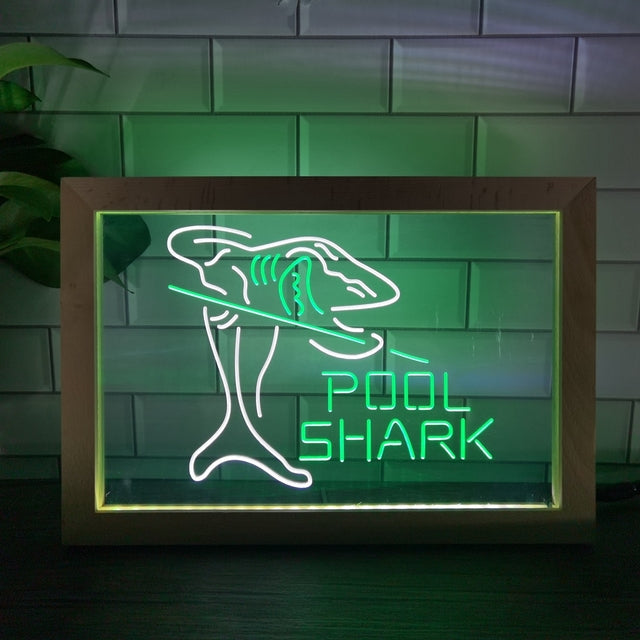 Pool Shark Two Tone Sign - Luxury Framed Edition