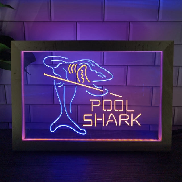 Pool Shark Two Tone Sign - Luxury Framed Edition