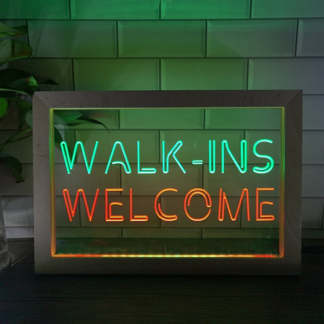 Walk Ins Welcome Two Tone Sign - Luxury Framed Edition