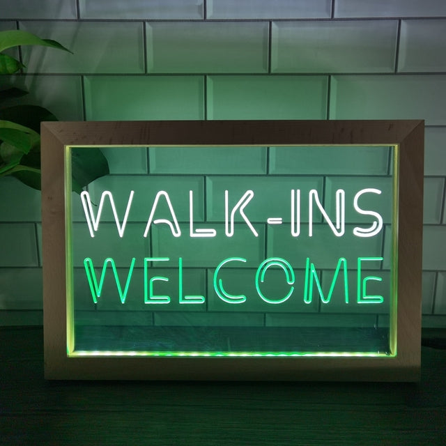 Walk Ins Welcome Two Tone Sign - Luxury Framed Edition