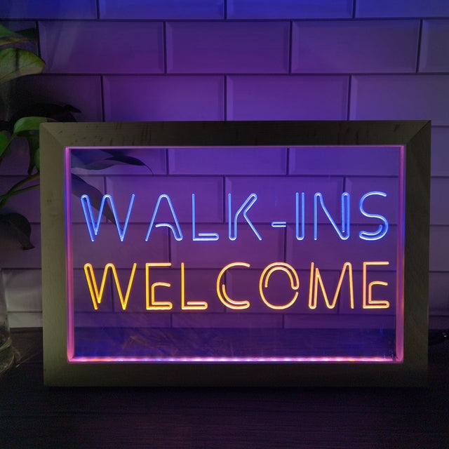 Walk Ins Welcome Two Tone Sign - Luxury Framed Edition