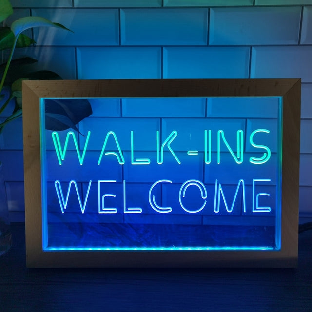 Walk Ins Welcome Two Tone Sign - Luxury Framed Edition
