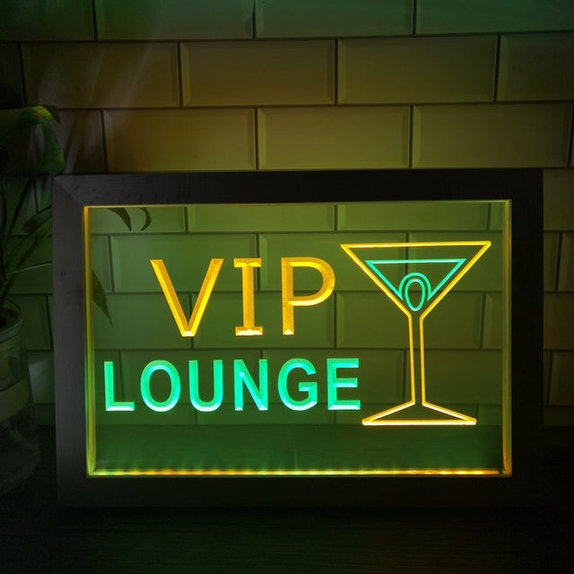 VIP Lounge Two Tone Sign - Luxury Framed Edition