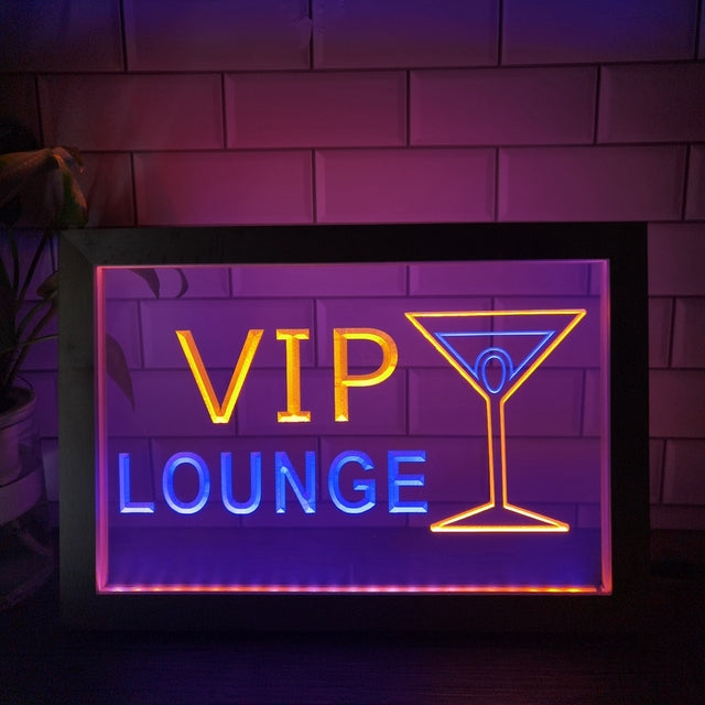 VIP Lounge Two Tone Sign - Luxury Framed Edition