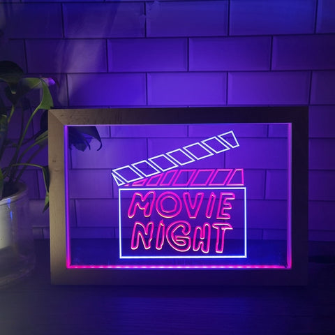 Image of Movie Night Two Tone Sign - Luxury Framed Edition