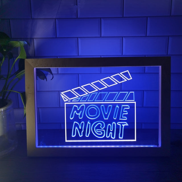 Movie Night Two Tone Sign - Luxury Framed Edition
