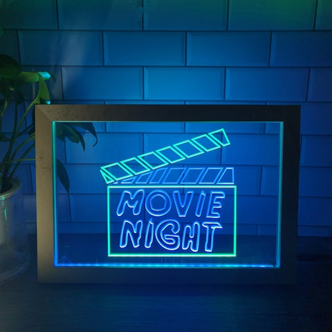 Image of Movie Night Two Tone Sign - Luxury Framed Edition