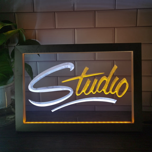 Studio Two Tone Sign - Luxury Framed Edition
