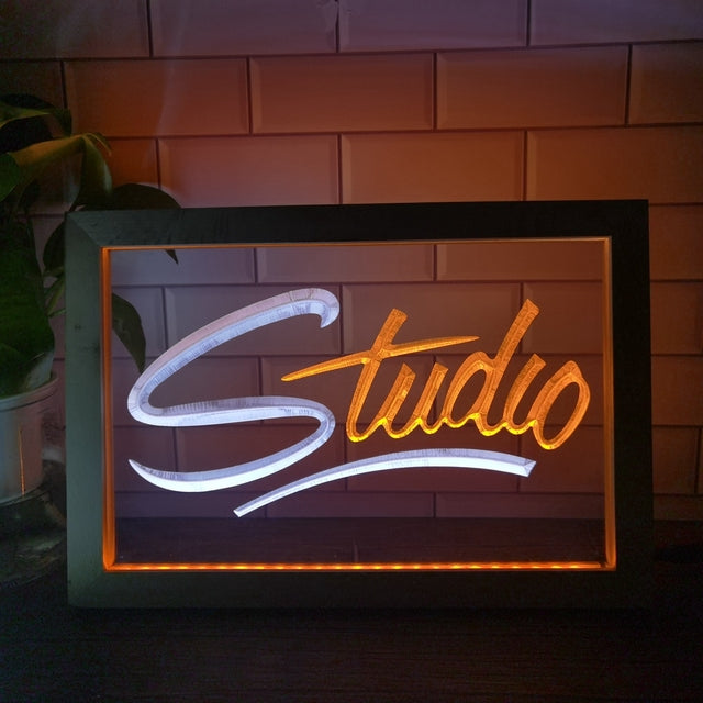 Studio Two Tone Sign - Luxury Framed Edition