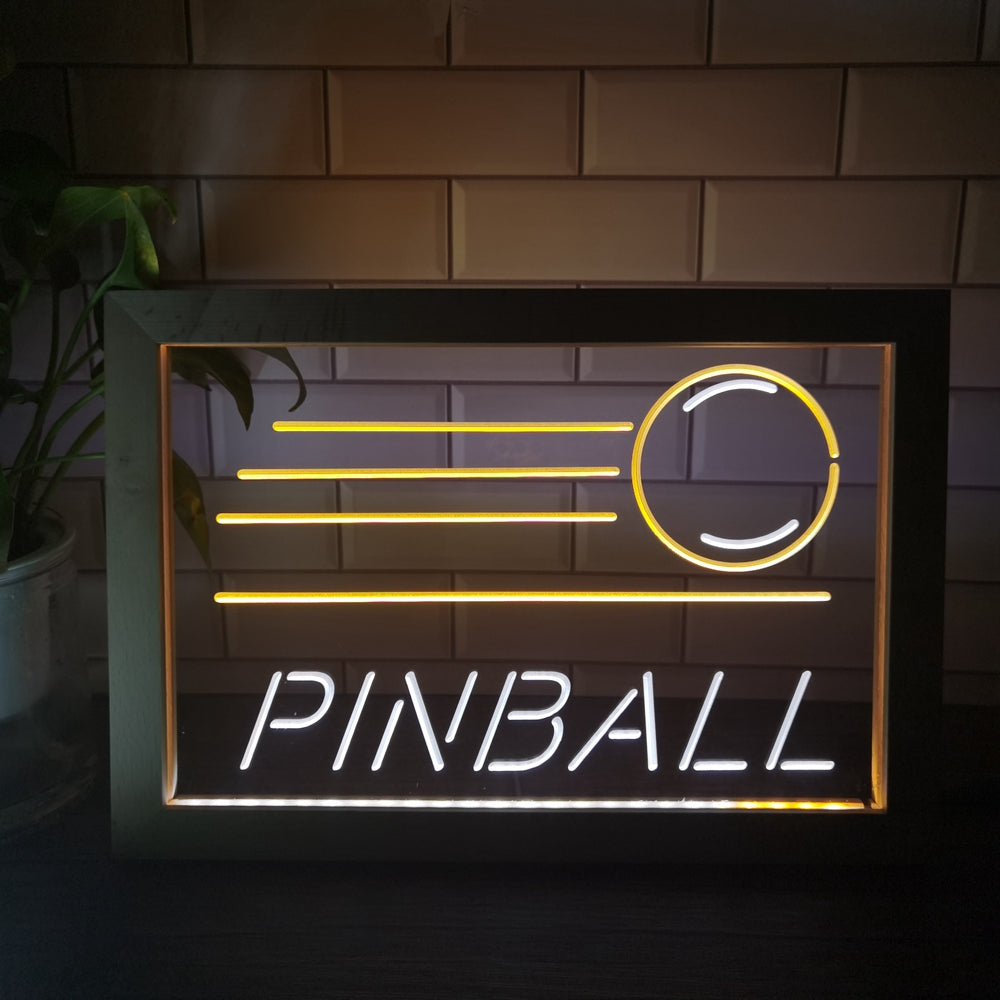 Pinball Two Tone Sign - Luxury Framed Edition