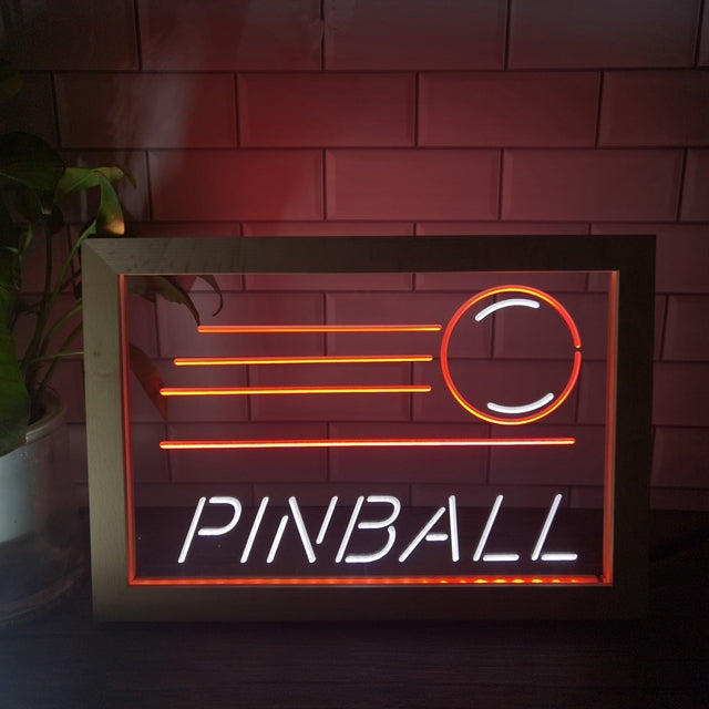 Pinball Two Tone Sign - Luxury Framed Edition