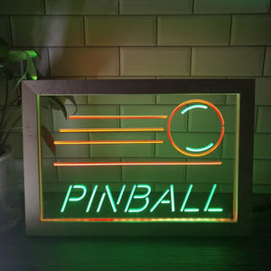 Pinball Two Tone Sign - Luxury Framed Edition