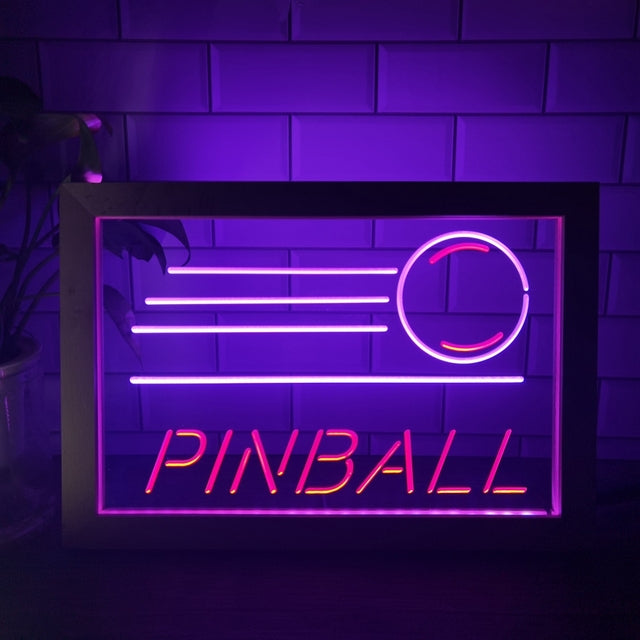 Pinball Two Tone Sign - Luxury Framed Edition