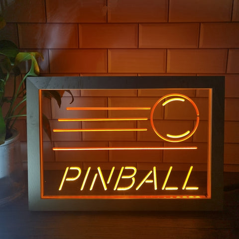 Image of Pinball Two Tone Sign - Luxury Framed Edition