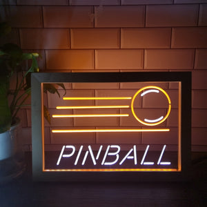 Pinball Two Tone Sign - Luxury Framed Edition