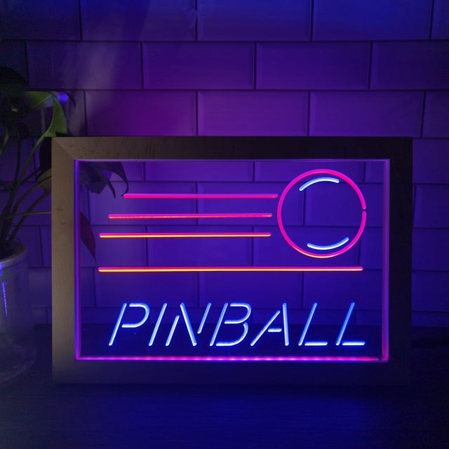 Pinball Two Tone Sign - Luxury Framed Edition