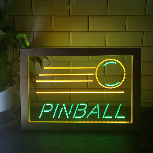 Pinball Two Tone Sign - Luxury Framed Edition