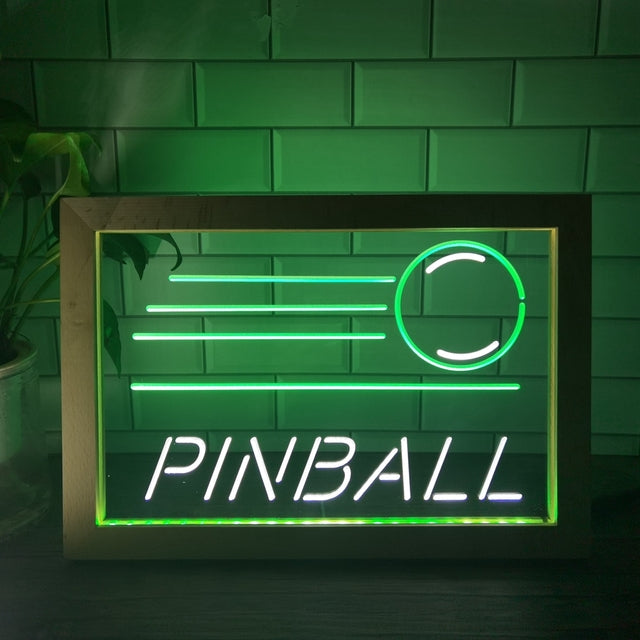 Pinball Two Tone Sign - Luxury Framed Edition