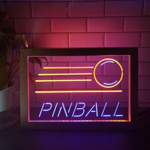 Image of Pinball Two Tone Sign - Luxury Framed Edition