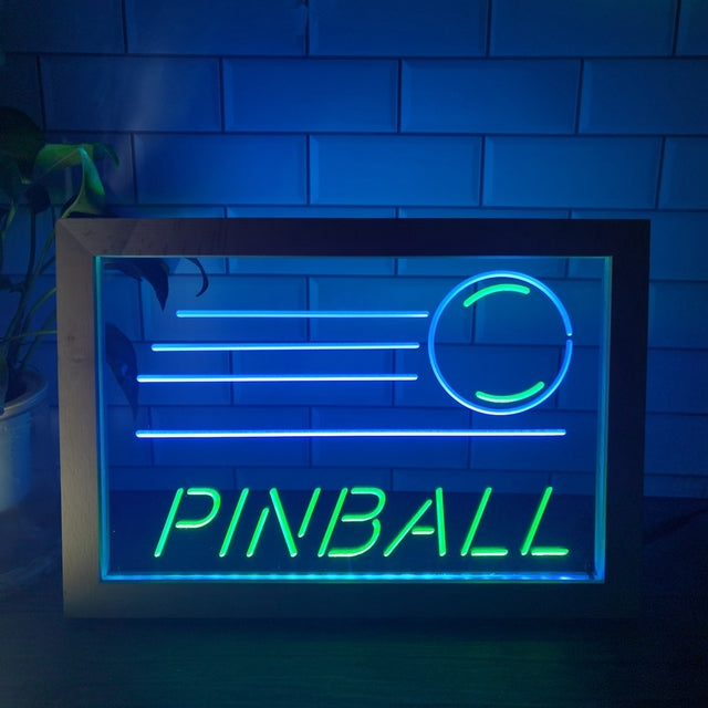 Pinball Two Tone Sign - Luxury Framed Edition