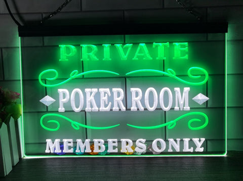 Image of Private Poker Room Two Tone Illuminated Sign