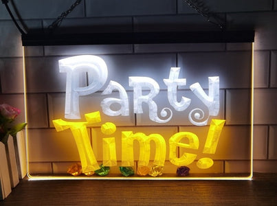 Party Time Two Tone Illuminated Sign