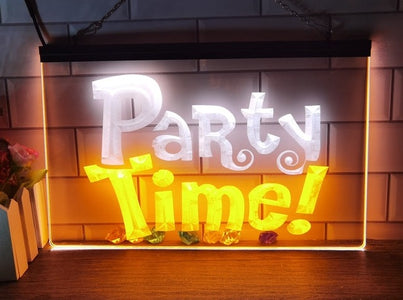 Party Time Two Tone Illuminated Sign